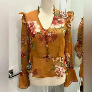 Miss Selfridge gorgeous burnt orange floral top.